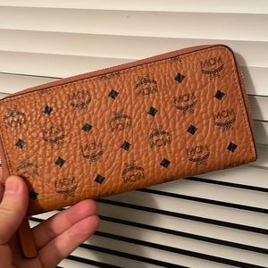 Mcm Zip around canvas and leather wallet